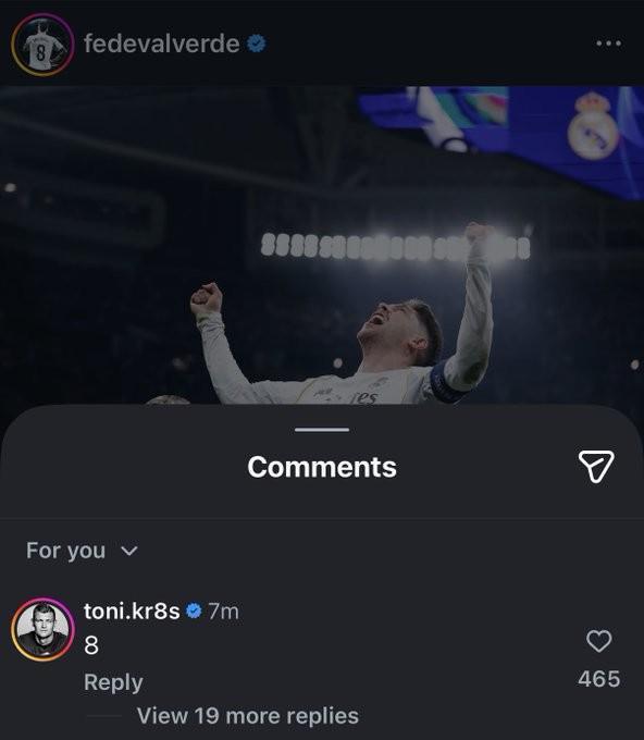 云开体育官网-巴尔韦德晒照庆祝取胜，克罗斯评论区留言：8